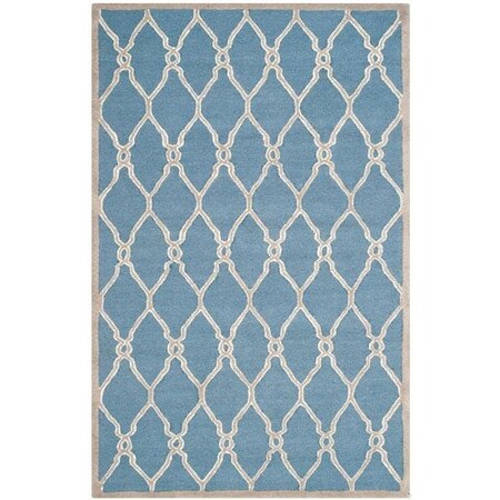 Safavieh Cambridge Hand Tufted Small Rectangle Rug- Navy - Ivory- 4 x 6 ft. CAM352M-4